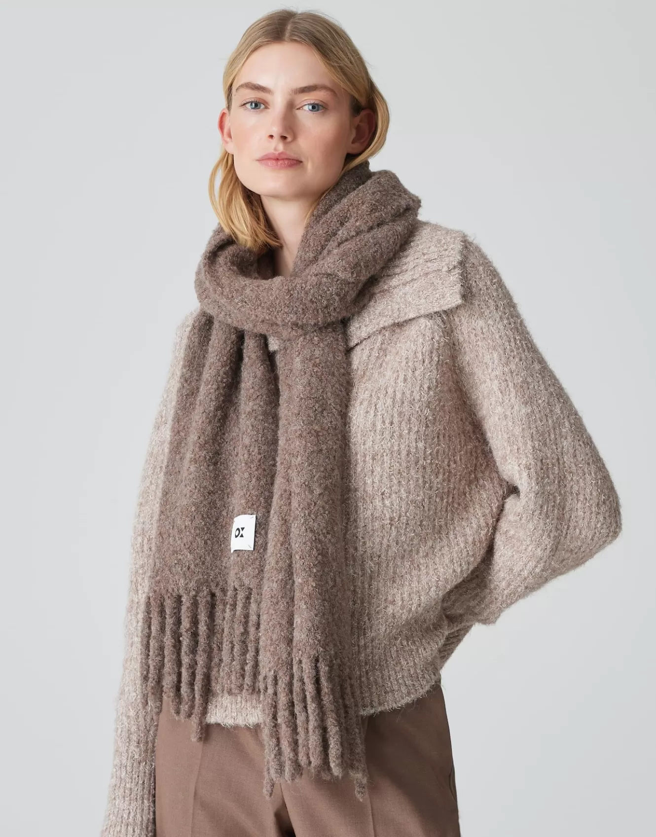 OPUS Oversize Schal Amoni Scarf Braun Online Bestellen^Damen Accessoires