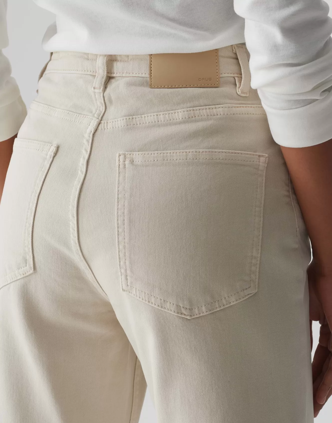 OPUS Wide Cropped Jeans Momito Color Beige Online Bestellen^Damen Jeans